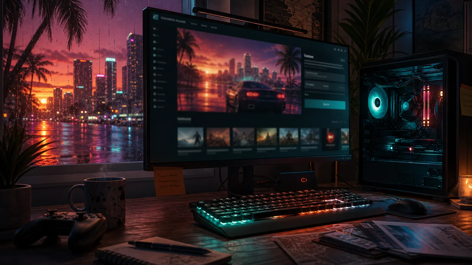 Gaming PC desk for GTA 6 PC release timing guide