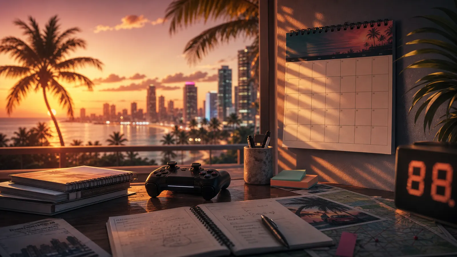 Release countdown desk for GTA 6 launch date guide